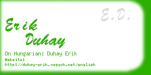 erik duhay business card